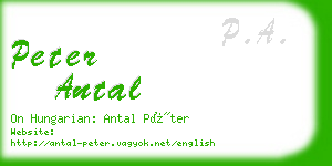 peter antal business card